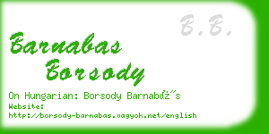 barnabas borsody business card